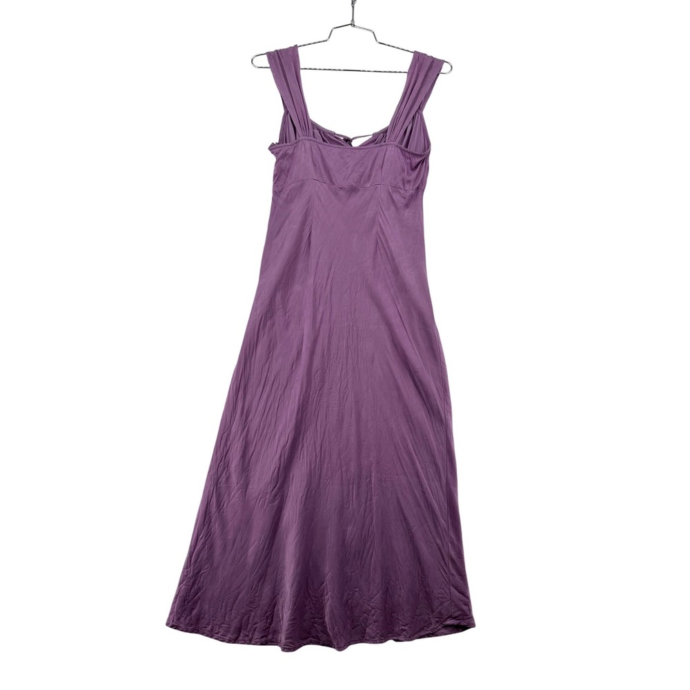 Madewell Midi Dress Womens 10 Purple Excellent Empire Waist Cupro N0103